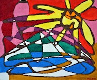 Cuadro Decoración, El Sol y la Loma, hecho a mano pieza única, arte